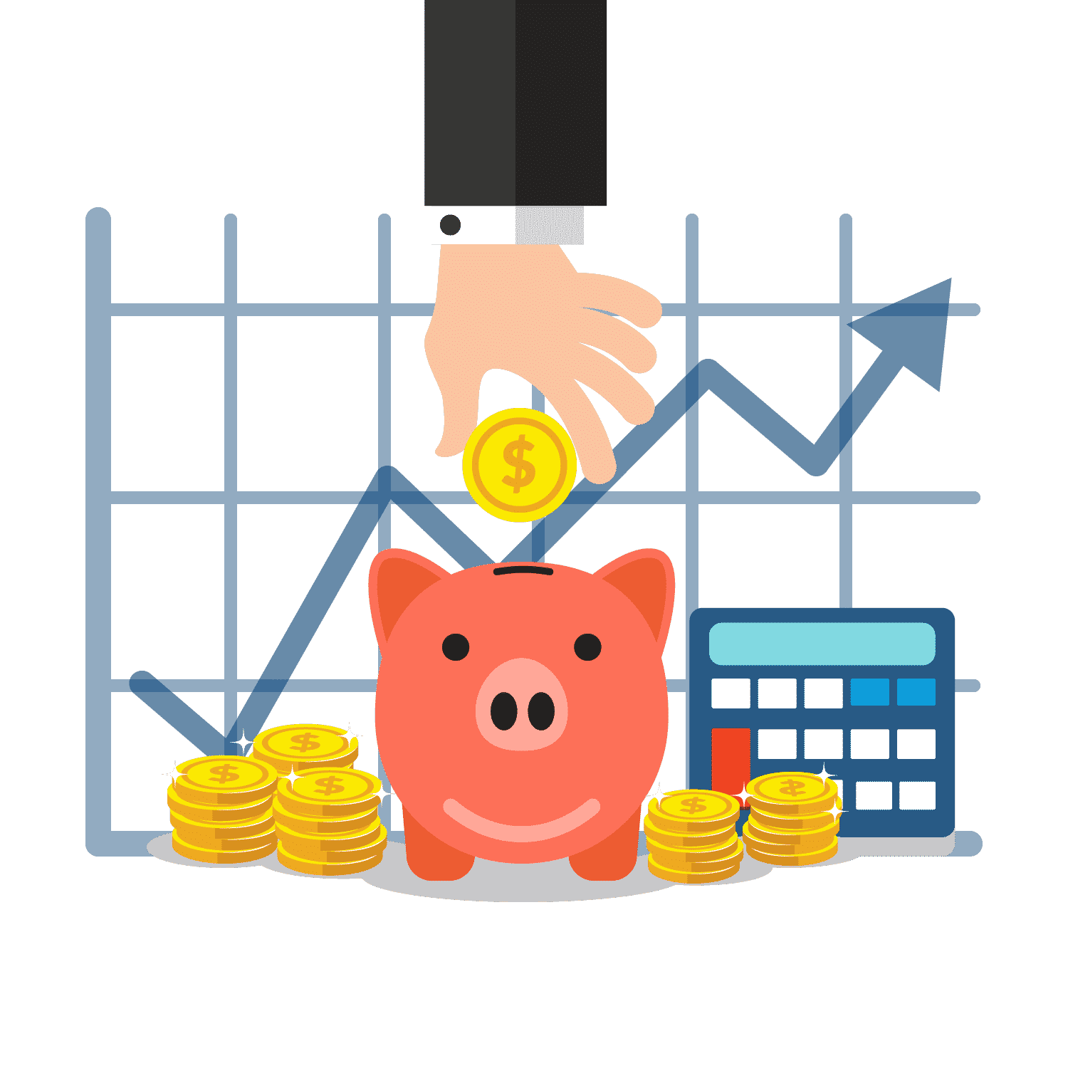 Budget Saving Money in piggybank