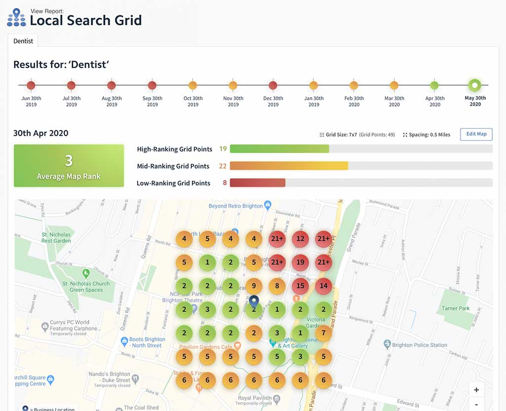 Local search grid screenshot