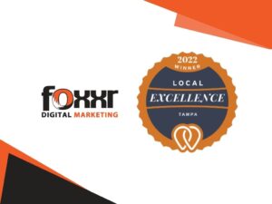 Foxxr 2022 local excellence award winner by upcity