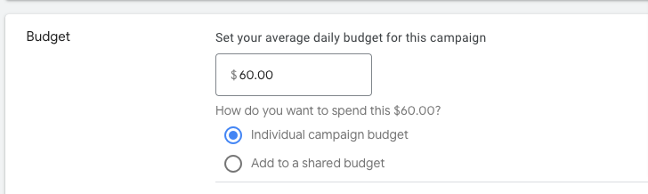 Google adwords setting daily budget