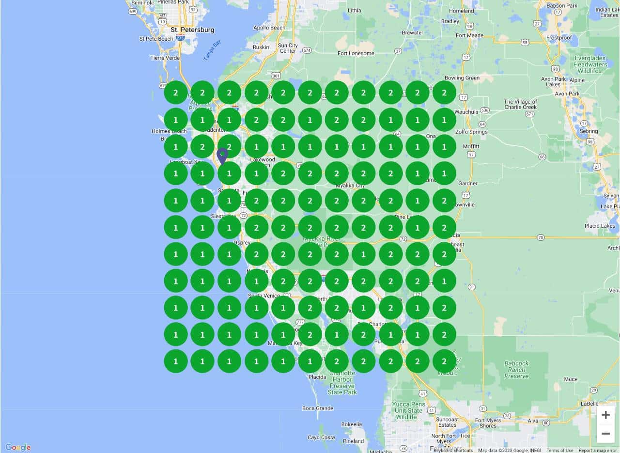 Local search grid report