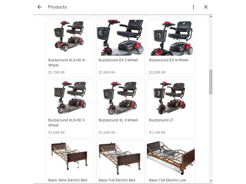 Product catalog