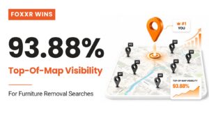 From 36. 73% share of local voice to 93. 88% top-of-map for furniture removal service 1